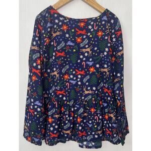 Hanna Andersson Tunic Top Winter Wonderland Flannel Christmas Girls Size 8